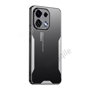 Metal Case For OPPO Reno16 Pro F Reno 16 16F 16Pro 5G 2026 Soft TPU Edge Phone Casing Matte Back Cover Shockproof Bumper Simple Fashion Anti Drop No Fingerprint