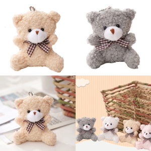 Sitting Bear Pendant Lovely Mini Bear Doll Plush Key Chain Backpack Decor Handbag Accessory Kids Gift Goodie Bag Fillers
