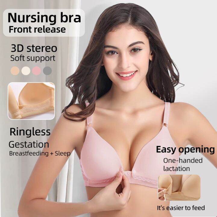 【😍 Hot Sale😍 】 Nursing Bra Feeding Cotton Front Buckle Maternity Bra Breastfeeding Bra Wireless 8316