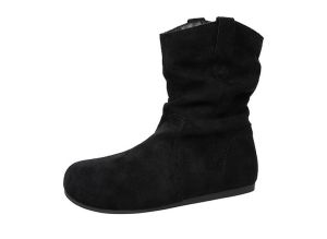 Size 35-40 Womens Fashion Suede Boots Flat Bottomed School Student Shoes Soft Retro Mid Top Boots(add 1 size)