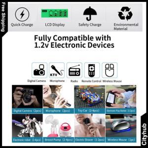 【VIP】 4-Slot AA AAA Intelligent Battery Charger LCD Display Independent Slot Battery Charger for AA/AAA NiMH Rechargeable Batteries