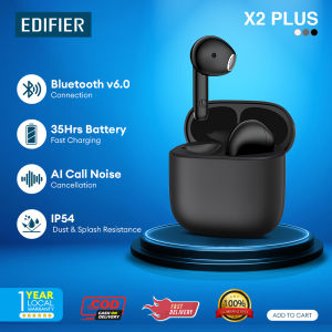 Edifier X2s Wireless Bluetooth Headset 5.3 - AI Noise Cancellation IP54 Waterproof Game Mode UP TO 24 HOURS