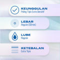 Durex Invisible Kondom Super Tipis Kondom Aman Pria 2s (4 pcs) - Condom with Lubricant. 
