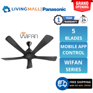 [𝐅𝐑𝐄𝐄 𝐃𝐄𝐋𝐈𝐕𝐄𝐑𝐘] PANASONIC F-M15EC (60") WIFI Dc Motor Ceiling Fan 3 Blade F-M15ECVBKSH