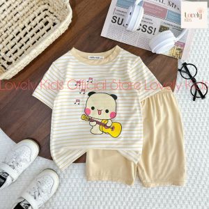 [Siêu Sale] Bộ Quần Áo Cộc Tay Mùa Hè cho Bé Trai Bé Gái 8-18kg MINKY MOM Set Đồ Bộ Ngắn Tay Cho Bé Trai Gái SỌC THÚ Lovely Kids Official Store