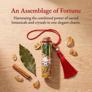 Fengshui Lucky Charm Attract Wealth Bottle for Business with Red Tassel For Bag Home