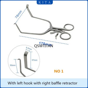 KITA 1pcs Stainless steel Self-Retaining retractor Cerebellar Retractor with hook baffle AutoclaveableOrthopedic Instruments