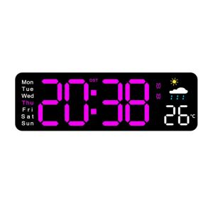 LZHDP MALL Large Screen Digital Wall Clock Temperature Humidity Display Timer Alarm Clock Electronic Home Decoration LED Clock Room