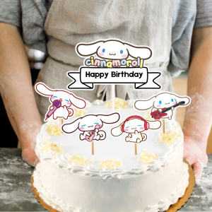 Topper Cinnamoroll Custom Foto untuk Hiasan Kue dan Cupcake Ulangtahun Karakter (Toper Cake)