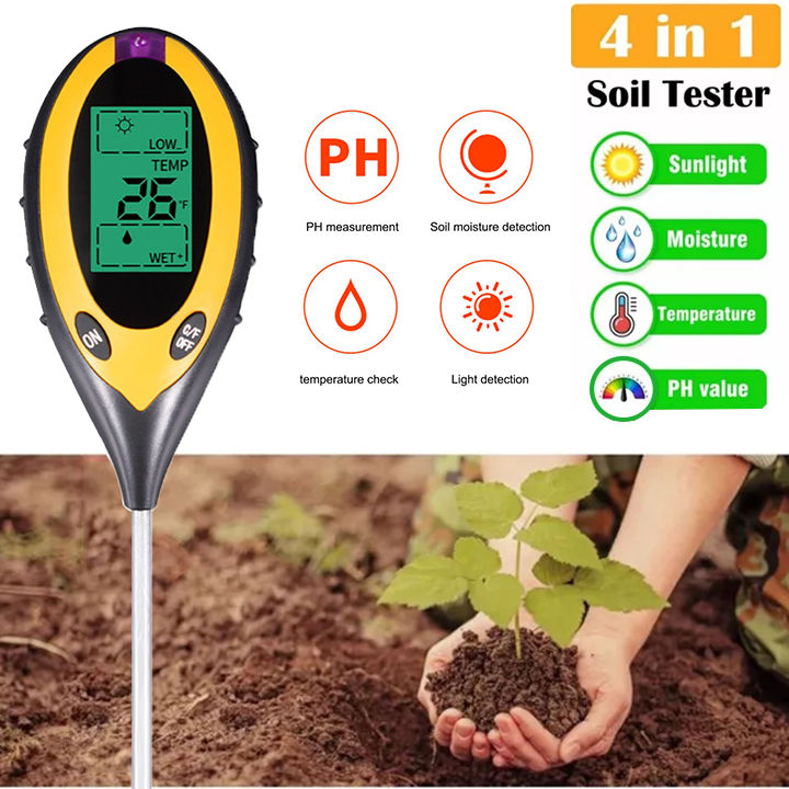 【READY STOCK】4 In 1 Soil PH Humidity Light Temperature Detector ...