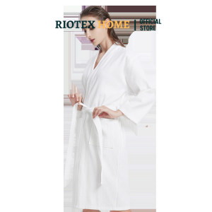 Áo choàng tắm khách sạn RIOTEX HOME vải tổ ong 100% cotton mềm mại thấm hút tốt