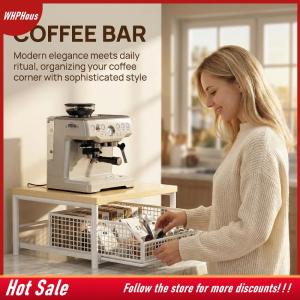 【COD】🔥🔥🔥 Modern Kitchen Storage Rack Sturdy Solid Wood and Metal Microwave Stand Shelf Countertop Organizer