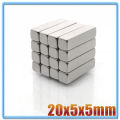 202510 -200 pcs 20x5x5mm Cuboid Block 20*5*5 mm Super Strong N38 high quality Rare Earth magnets 20x5x5 Neodymium Magnet 20mm*5mm*5mm. 