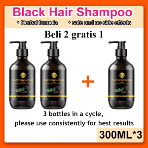 Black Hair Shampoo 300ml Herbal Extraction White hair turns into black hair smoothen hair prevention hair loss White Hair To Black Hair Shampoo Polygonum Herbal Shampoo Hair Cover Grey Hair Anti-Dandruff Oil Control Shampoo 黑发转白发