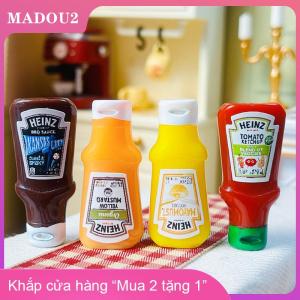 [COD] MADOU2 4 cái Dollhouse thu nhỏ nước sốt dâu tây mứt Jar nhà bếp phụ kiện thực phẩm cho búp bê nhà trang trí trẻ em Đồ chơi Quà tặng