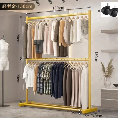 1.8M Double Layer Strong Steel Structure Hanging Organizer Rack | Penyidai Baju | Cloth Clothes Rack | Laundry Rack | Hanger Baju