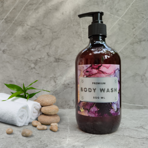 Botol Tempat Sabun Cair Shampoo Pump Dispenser Sabun Shampoo Aesthetic 500ml Motif Granite