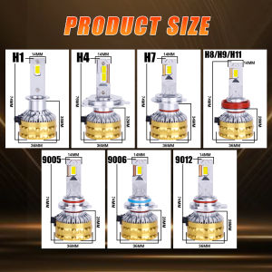 Đèn pha LED 2000W H4 2500000LM Bộ giải mã Canbus Đèn xe H1 H7 H11 H8 H9 9005 9006 9012 HB3 HB4 HIR2 36PCS Chip CSP Đèn sương mù2026