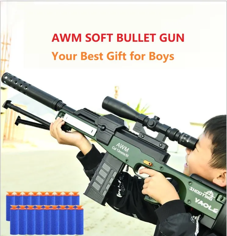 Grey's World] AWM Sniper Raffle, Blaster Nerf Gun, softbullet gun