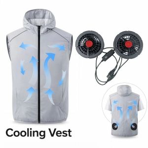 NEXTYOO Nylon Áo quạt điện USB 5V Tốc độ có thể điều chỉnh Quần áo có điều hòa Chất lượng cao Công việc ở nhiệt độ cao Áo làm mát Đi bộ đường dài và câu cá