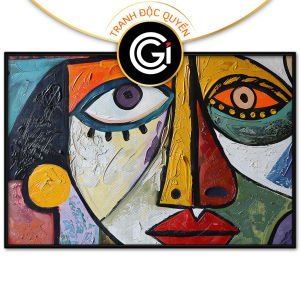 Tranh trừu tượng người picasso chủ đề tâm trạng.Tranh treo tường dán tường trang trí nội thất.CGI-1110
