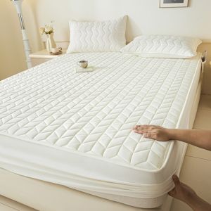 ZHUWNANA ไม่ลื่น ผ้าปูที่นอน 90/120/150/180 ซม. เป็นมิตรกับผิว ผ้าคลุมเตียง หนาขึ้น ป้องกันน้ำ ปลอกที่นอน ใช้ในห้องนอน