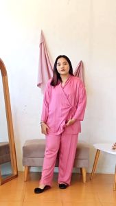 ONESET YURI Home Dress Kimono Setelan Piyama Daster Premium Busui dan Lahiran Hospital Friendly Bahan Rayon Size Jumbo by KAINRANAH