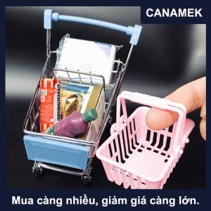 【CANAMEK】 Giỏ mua sắm thu nhỏ Nhà búp bê đồ chơi đồ nội thất