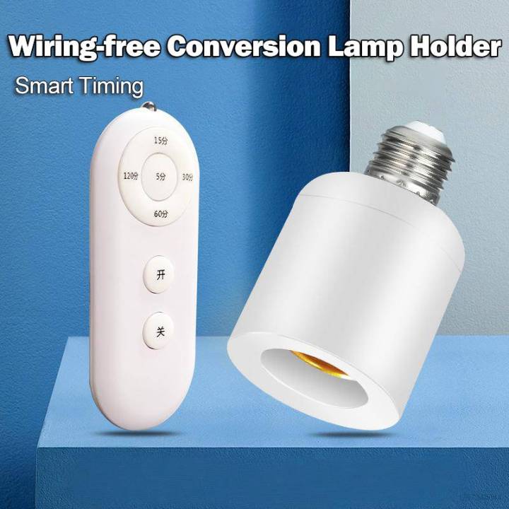 Threaded Led Sensor With Remote RA Wiring-free Conversion Lamp Holder Smart Remote Control With Timing ...