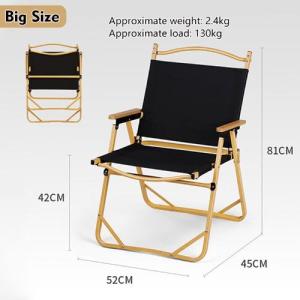 Portable Aluminum-Frame Beach Chair with Durable Canvas Cushion for Outdoor Camping