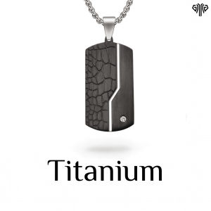 Kalung Titanium Pria Silver Tambang Cowok Titanium Steel Anti Karat KKTSS