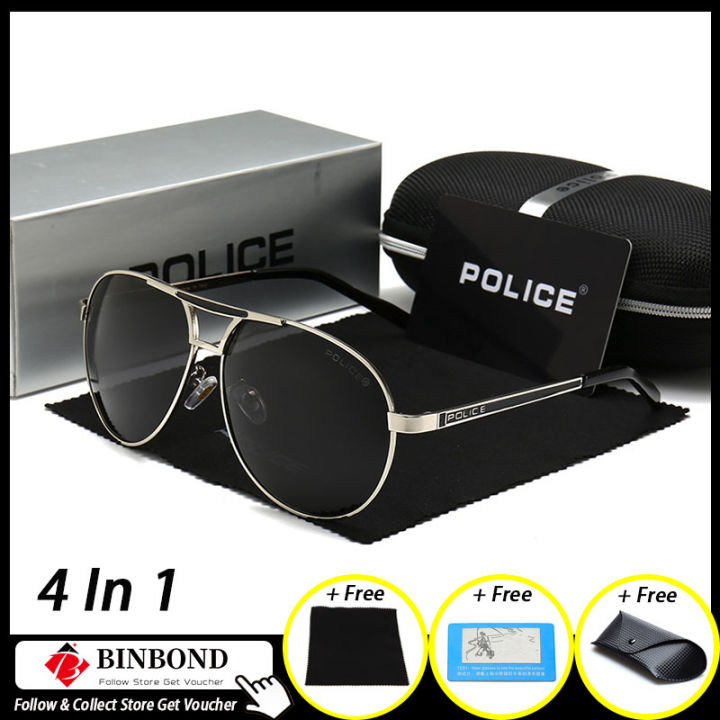 100% Original][4 In 1]BINBOND Hot Sale Police Men's Polarized Sunglasses  Luxury Brand UV Protection Large Frame Driving Glasses Men's UV Protection