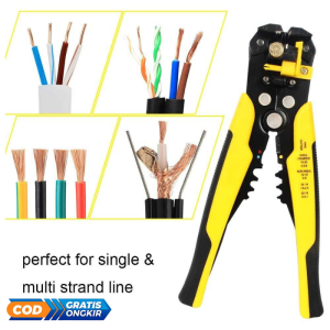Taffware Tang Kabel Automatic Wire Stripper Cutter Crimper Pliers - TK0742 KUNING