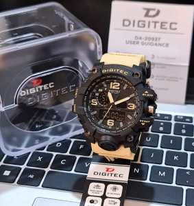 jam tangan digitec pria da 2093 t dualtime anti air sport alarm stopwatch rubber watch