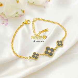 Gelang Jurai Titanium Clover 3 Titanium Steel Aksesoris Fashion Trend