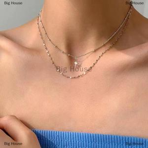 [COD] Big House สร้อยคอแฟชั่นจี้ไม้กางเขนสำหรับผู้หญิงสร้อยคอสองชั้นสไตล์โบฮีเมียนสำหรับผู้หญิงสร้อยคอโซ่สองชั้นเครื่องประดับพังก์ปาร์ตี้