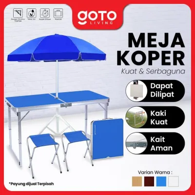 WAJIB PUNYA GOTO [COD] FLIPPER TABLE MEJA MAKAN LIPAT SET KOPER CAMPING OUTDOOR PORTABLE