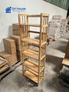 Kệ sách gỗ cao su 5 tầng ngang 50 cm đa năng tiện dụng kệ lắp ráp - Ori House
