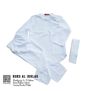 Baju Koko Puith Al Ikhlas / Setelan Koko Putih Anak