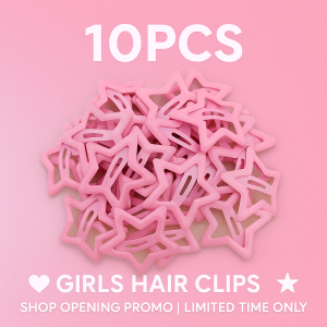 10PCS Girls Hair Clip Accessories – Kids Toddler Pins Children Wear Light Pink Color Cute Headdress Women New Style