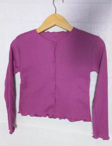 cardigan anak perempuan lengen panjang bhan waffle usia 1--12 thaun lembut/adem