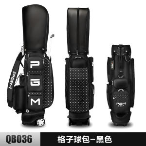 PGM QB036 Lady Good Quality Plaid Hidden Trolley Waterproof PU Golf Cart Bag With Wheels