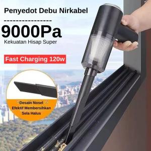 Vacum Sedot Debu Nirkabel Multifungsi 9000Pa dengan Baterai Lithium dan Kabel Ganda - Hitam
