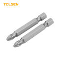 Tolsen 2pcs Philip Screwdriver Bit Set (PH 1 | PH2 | PH3 x 25mm | 50mm) S2 Industrial Steel. 