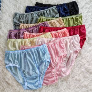 กางเกงในบิกินี่ ผ้าวาโก้ นิ่มลื่นไซส์ XL Bikini  แพ็ค12ตัว ผ้าไนล่อนอย่างดี สะโพก 36-42 นิ้ว แห้งเร็ว  Underwear Premium Nylon