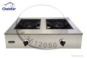 Chelstar Gas 2 Tungku TEKANAN RENDAH(CLP-2)/Chelstar LOW PRESSURE Double Burner Table Top(CLP-2)/Chelstar 低压双火炉(CLP-2)