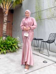Venya Gamis Kondangan Satin Fendisilk Mewah Maxi Serut Premium Dress Muslim