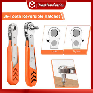 Multifunctional Ratchet Screwdriver 36-Tooth Right Angle Wrench Bidirectional Magnetic Cross Head