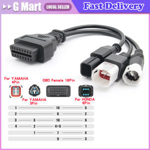 Motorcycle Yamaha 3Pin 4Pin And Honda 6Pin OBD2 Diagnostics Connector Cable For Yamaha Motorbike OBD Extension Cable Adapter for Yamaha Motorcycle 3 4 6 PIN Motorcycle OBD2 Diagnostics Connector for Yamaha 3PIN 4PIN for Honda 6Pin 3 IN 1 Motorbike