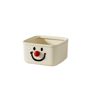 CUNXIN ใบหน้ายิ้มโจ๊กเกอร์ ถังขยะแบบตั้งโต๊ะ จุได้มาก สร้างสรรค์และสร้างสรรค์ กล่องเก็บของบนโต๊ะ สไตล์กด ที่ปิดสนิท ที่เก็บของในห้องน้ำ อุปกรณ์เสริมห้องครัว